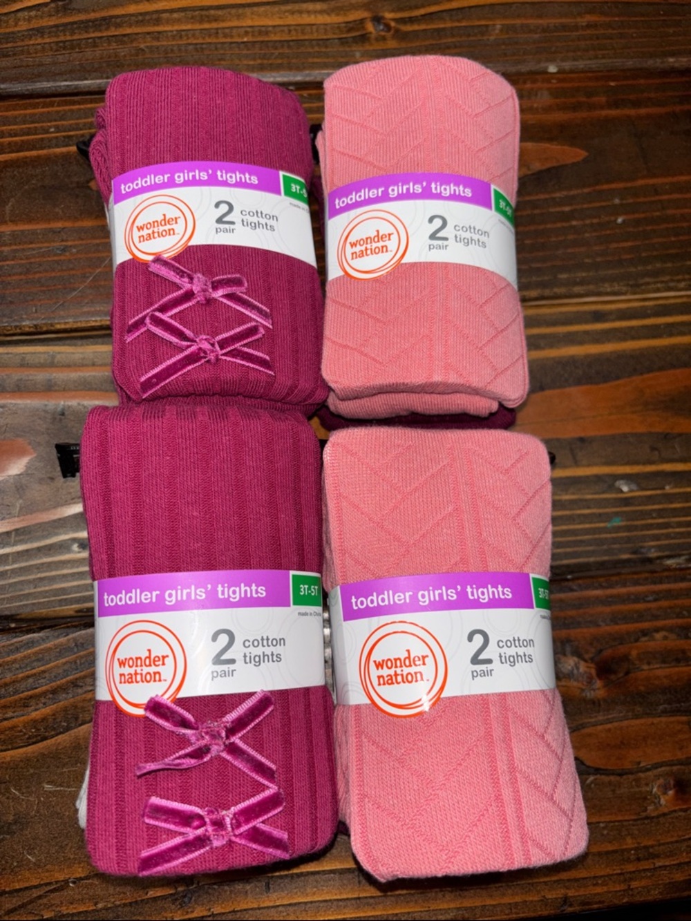 Wonder Nation Toddler Girls' Tights! Size 3T-5T.  Brand New!